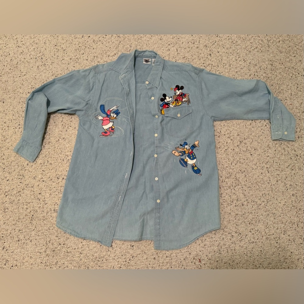 Rare Mickey and friends button down Disney Catalog